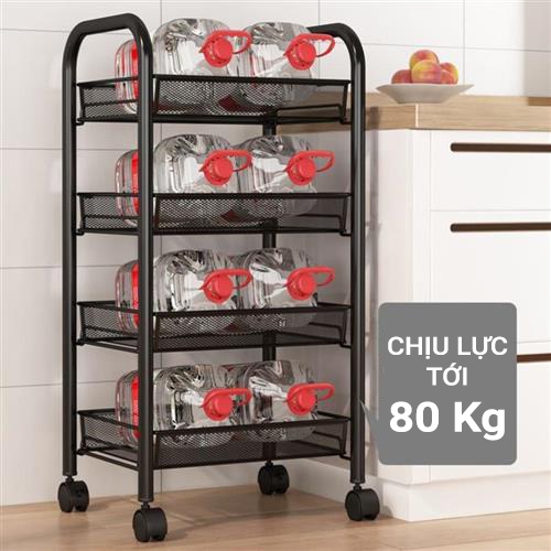 Giá kệ lưới để đồ nhà bếp, hoa quả ĐA NĂNG, có bánh xe, dễ dàng di chuyển