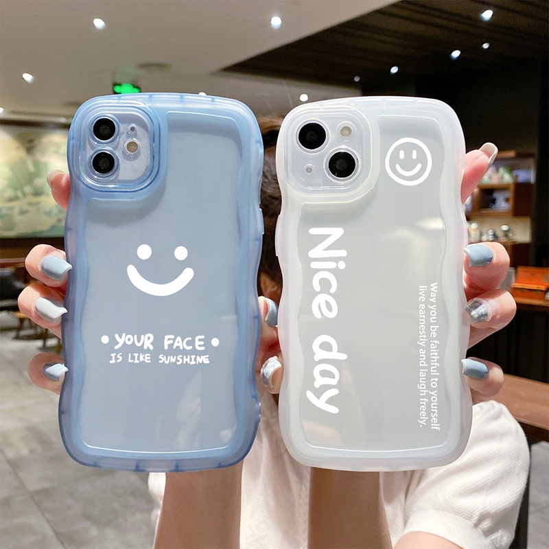 Suntaiho Ốp lưng Ốp Điện Thoại TPU Mềm Trong Suốt In Hình Mặt Cười Cho iPhone 11 11 12 13 pro Max XS X XR XS Max 7 8 Plus