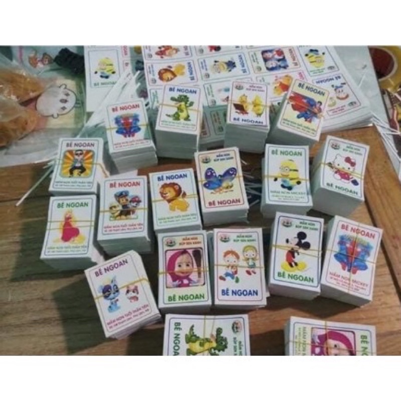Sét 500 tờ phiếu bé ngoan loại dày c200 nhiều mẫu lẫn