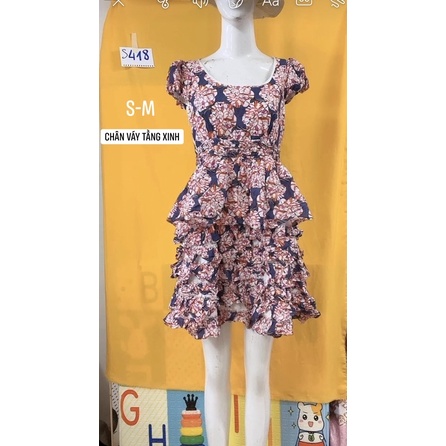 đầm tiểu thư chân váy tầng xinh size S-M.S418