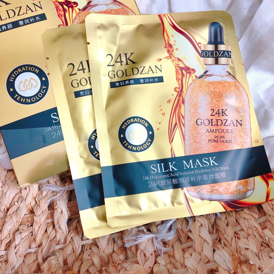 COMBO 5 miếng Mặt nạ lụa 24k Goldzan Silk Mask chính hãng