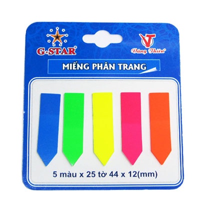Miếng phân trang mũi tên 25 miếng x 5 màu Gstar