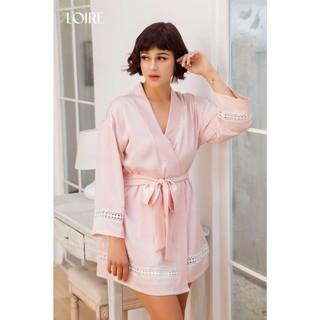 Áo Choàng Lụa Hồng Phối Ren Loirechic ACL02