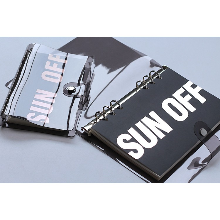 Bìa sổ tay 6 lỗ màu đen kích thước A5/ A6