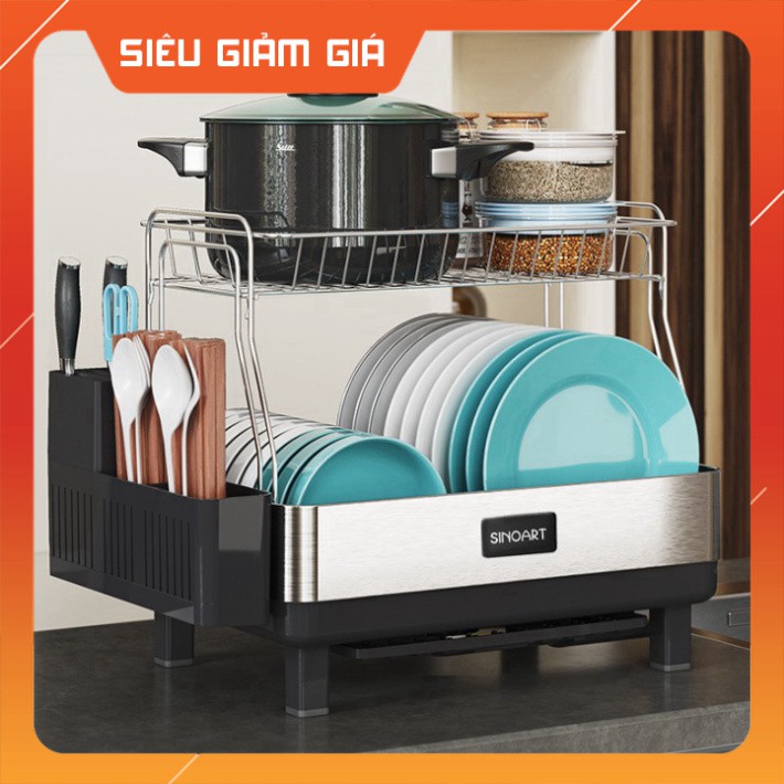 Kệ úp bát Sinoart - inox 2 tầng