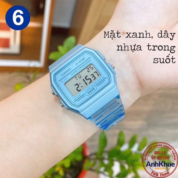 Đồng hồ unisex dây nhựa Casio chính hãng Anh Khuê F-91 Series (35mm)