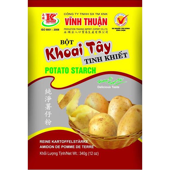 BỘT KHOAI TÂY 340G VĨNH THUẬN 100% KHOAI TÂY TỰ NHIÊN
