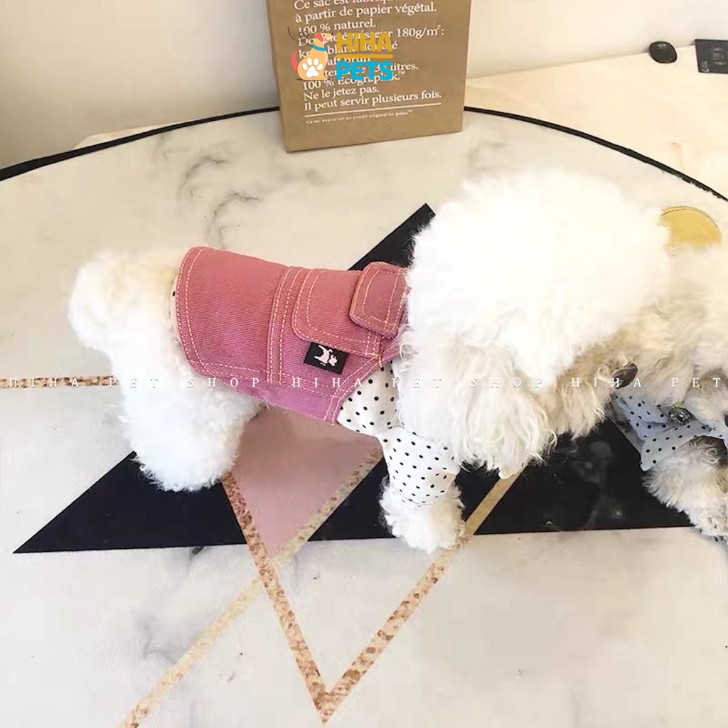 Áo Jean Cho Chó Mèo Phong Cách Hàn Quốc, Quần Áo Thú Cưng Hihapet