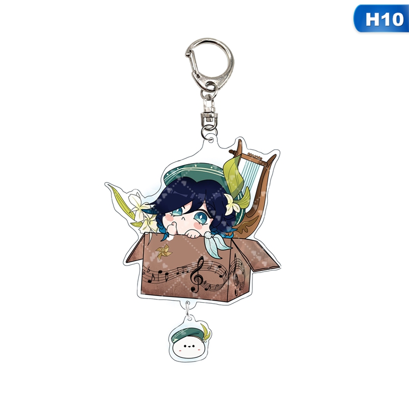flowersqueen Móc khóa thời trang hoạt hình anime Genshin