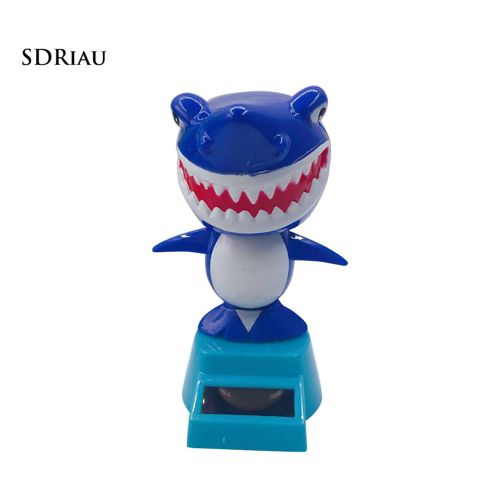 Phụ kiện trang trí xe hình cá mập dùng năng lượng mặt trời ngộ nghĩnh đáng yêu