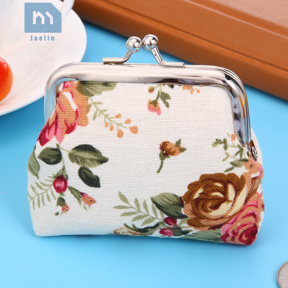 Ví bằng vải bố in hoa phong cách cổ điển đáng yêu