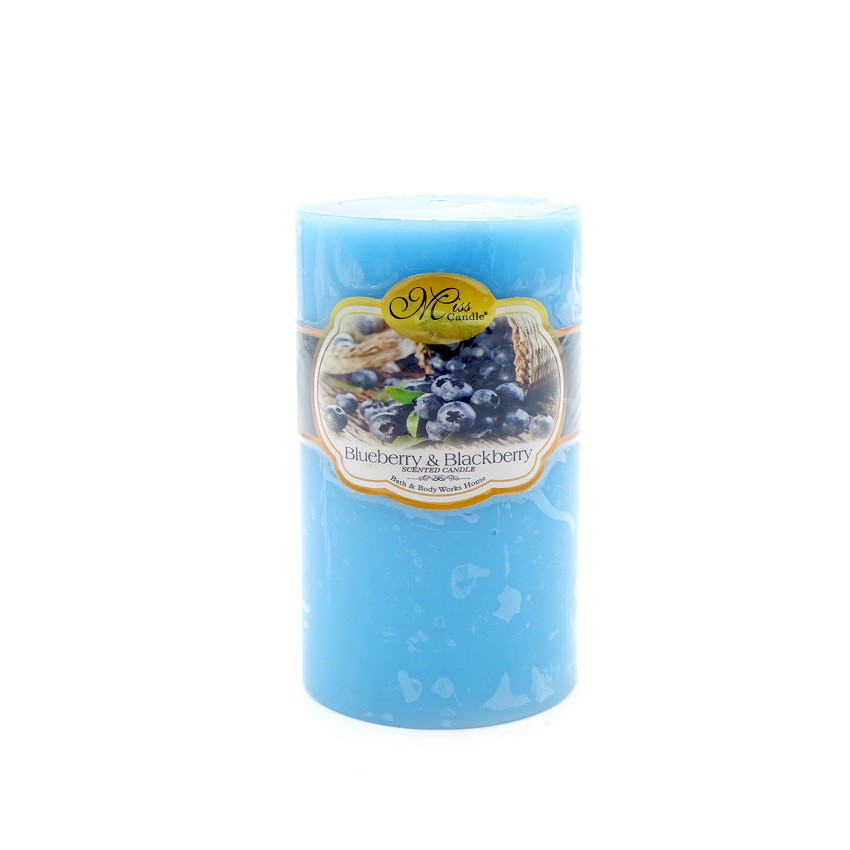 Khay 6 nến thơm trụ tròn D5H8 Miss Candle NQM0819 5 x 8 cm (Xanh da trời, hương quả việt quất)