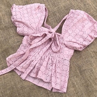 Áo hồng ruốc thêu hoa