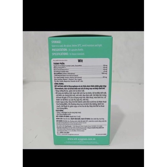 ✅( còn tem tích điểm )WIT viên uống bổ mắt lọ 30 viên | BigBuy360 - bigbuy360.vn