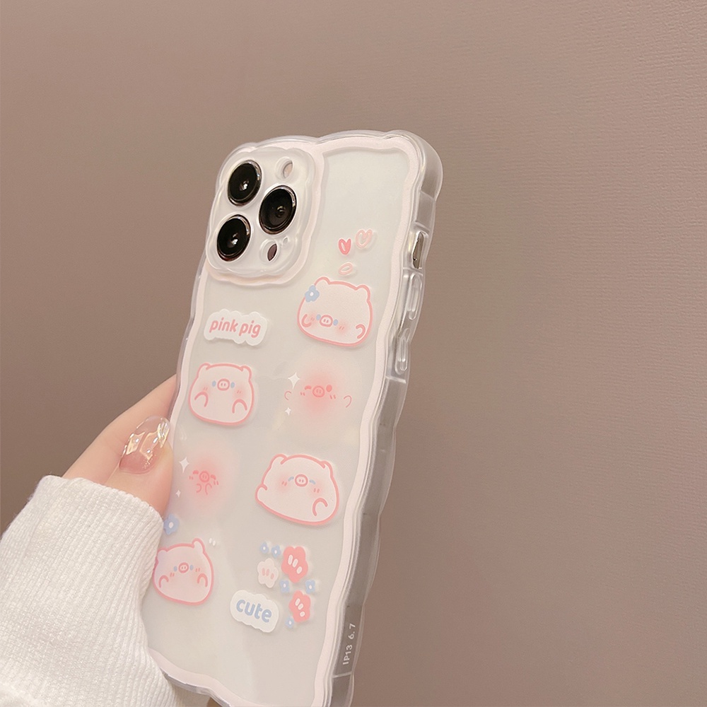 Ốp lưng iphone trong lượn sóng Pink Pig 6/6s/6plus/6splus/7/7plus/8/8plus/xs/11/12/13/14/pro/max/plus/promax TLS25