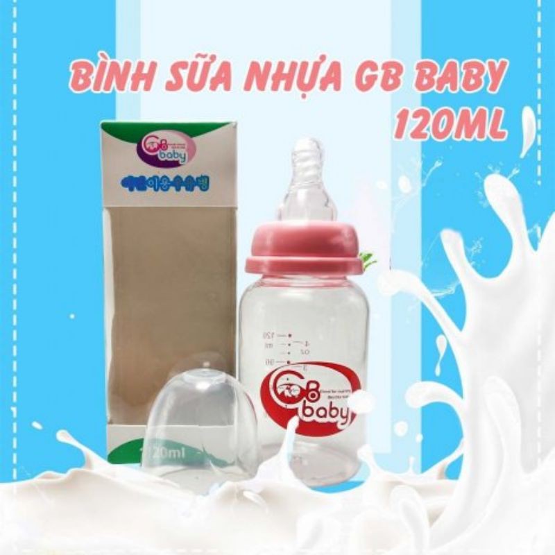 bình sữa nhựa gb baby 60ml/120ml núm siêu mềm