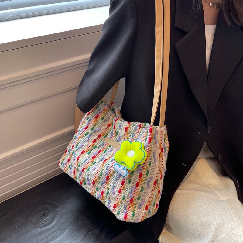 Túi Xách Đeo Vai Vải Dệt Thời Trang Mùa Hè Dành Cho Nữ