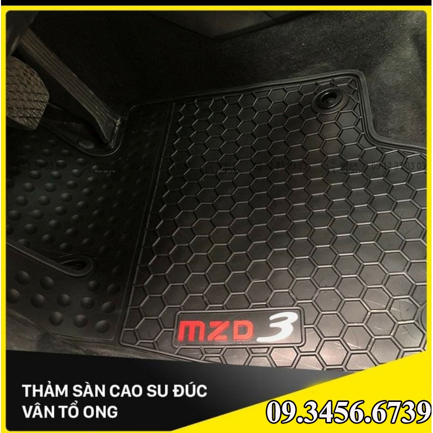 Thảm Lót Sàn Cao Su Xe Mazda 3 2015 đến 2019 Màu Đen Hàng Cao Su Đúc Ko Mùi Chuẩn Form xe dễ dàng vệ sinh lau rửa