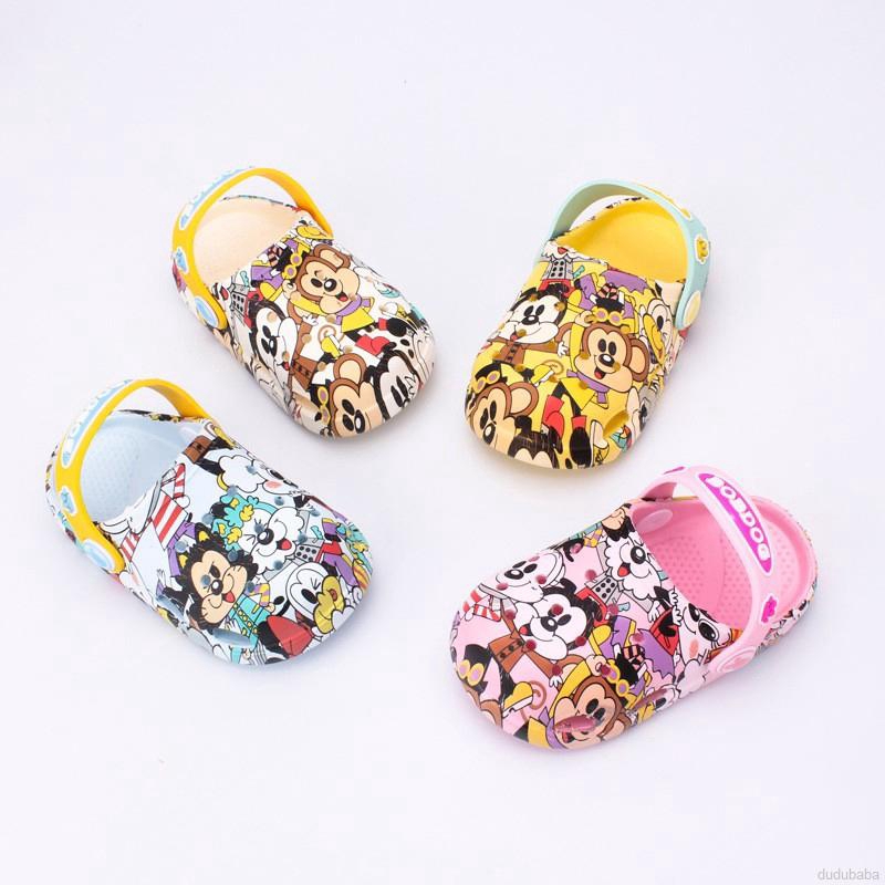 Dép Quai Ngang Chống Trượt In Hình Chuột Mickey Cho Bé