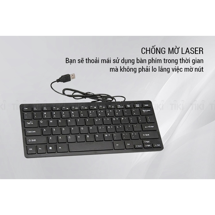 Bàn phím Mini K1000 / Arigato A101 có dây cổng USB  Nhỏ Gọn dùng cho PC/laptop - Mini Keyboard