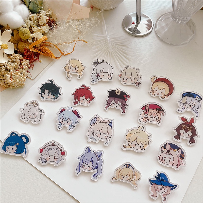 genshin Huy Hiệu Bằng Acrylic Hình Nhân Vật Hoạt Hình Anime
