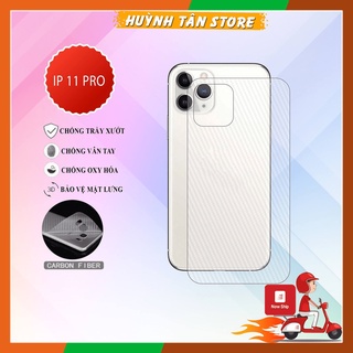 Miếng dán decal carbon mặt sau Iphone 11 Pro chống trầy mặt lưng, chống bám vân tay
