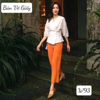 #W93 BẢN VẼ RẬP GIẤY TỰ MAY ÁO SƠ MI NỮ BUỘC DÂY (SIZE S-XXL)