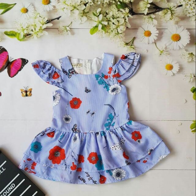 Đầm kate bông kiểu rớt vai