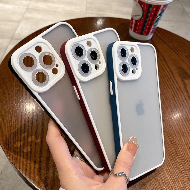 Ốp điện thoại cứng nhám trong suốt viền màu cho Vivo Y51 Y31 Y50 Y30 Y15A Y15S Y17 Y15 Y12 Y11 2019 U10