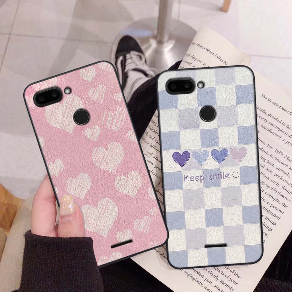 Ốp Xiaomi Redmi 6 caro trái tim cá tính, thời trang siêu đẹp, siêu phong cách