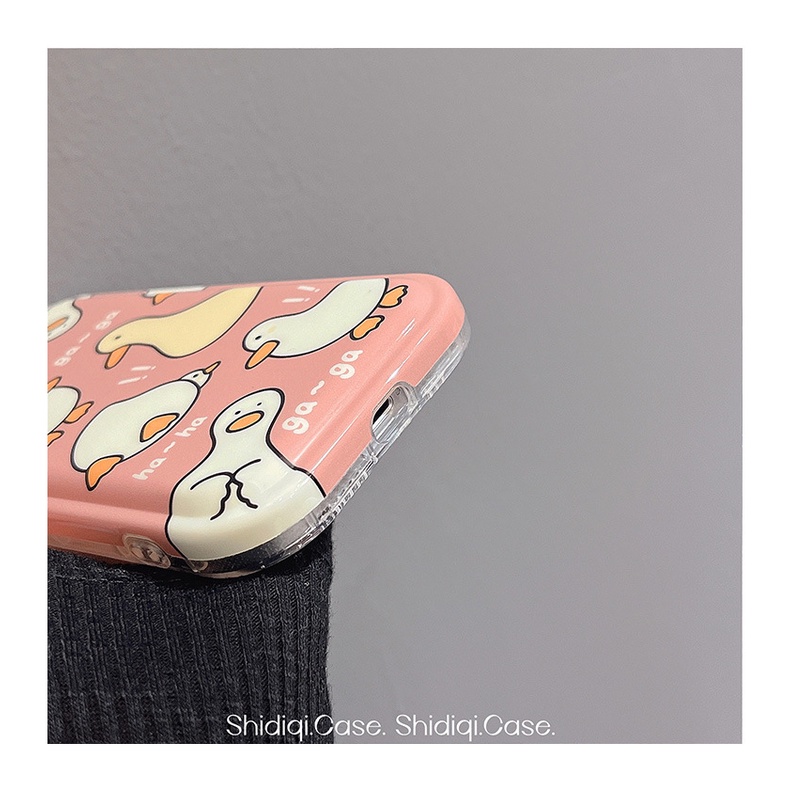 Ốp điện thoại silicon mềm có giá đỡ hình chú vịt dễ thương cho iPhone 13 promax 13 11 XS XR