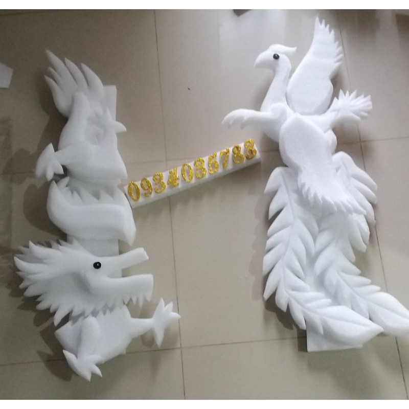 Cốt phôi xốp dẻo rồng phụng làm cổng trang trí cưới