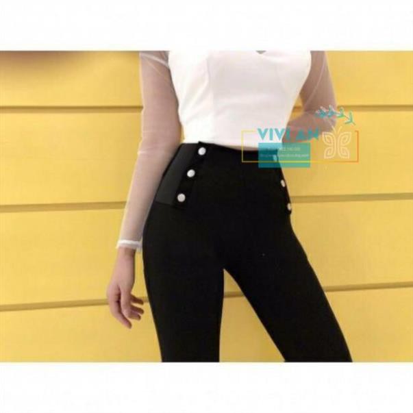 Quần Tregging Cạp Cao [Hàng Cao Cấp] Quần 6 Cúc Sang Chảnh, Chất Umi Hàn Dày Dặn, Mặc Siêu Tôn Dáng, Hàng VNXK | BigBuy360 - bigbuy360.vn