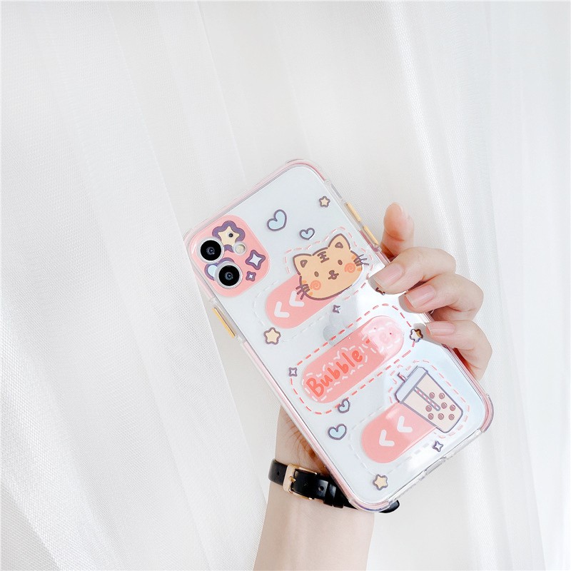 Ốp lưng iphone Bubble Tea viền màu chống trượt 6/6plus/6s/6splus/7/7plus/8/8plus/x/xr/xs/11/12/13/pro/max/plus/promax | BigBuy360 - bigbuy360.vn