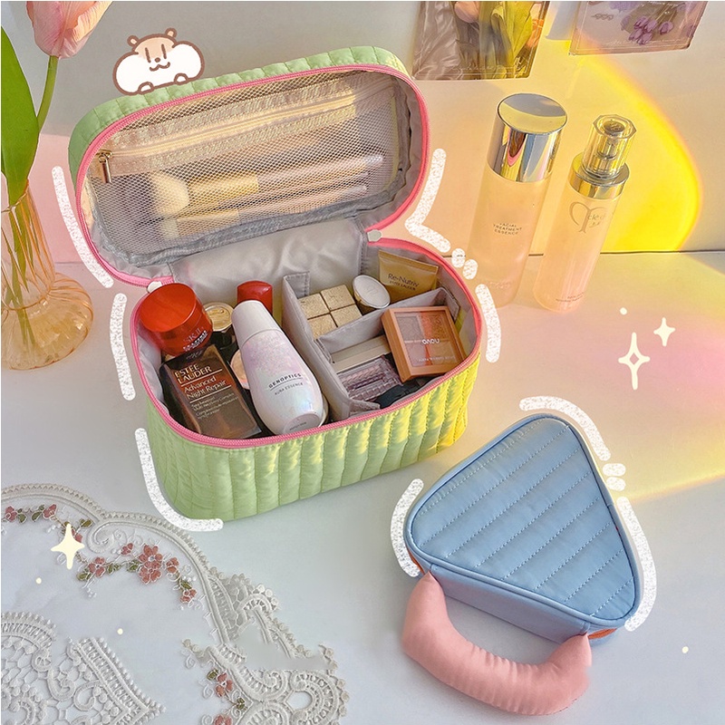 Túi Đựng Mỹ Phẩm/ Đồ Vệ Sinh Cá Nhân Bằng Nylon Sức Chứa Lớn Thời Trang Cho Nữ