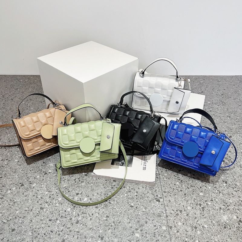 Túi Đeo Vai Màu Trơn Họa Tiết Caro Phong Cách Retro Thời Trang Mùa Hè 2022 Cho Nữ