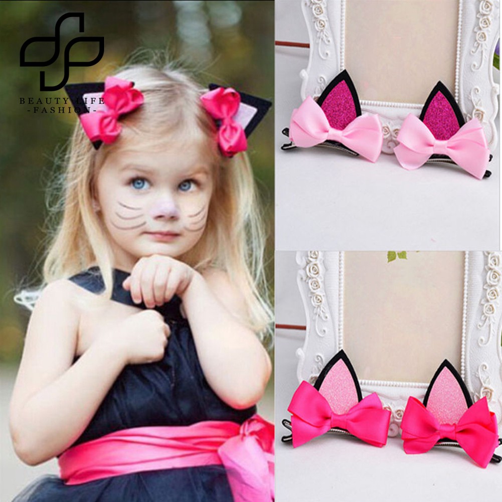 Set 2 Kẹp Tóc Tai Mèo Cho Bé Gái
