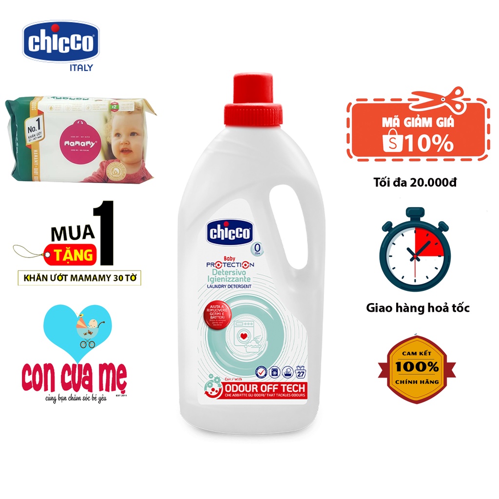 Nước giặt - xả Chicco 0m+ kháng khuẩn