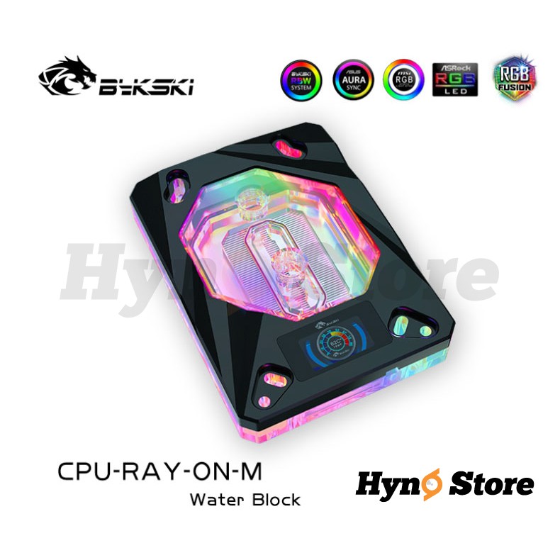 Block CPU AMD Bykski kèm đồng hồ hiển thị nhiệt độ màu Thiết kế mới Tản nhiệt nước custom - Hyno Store
