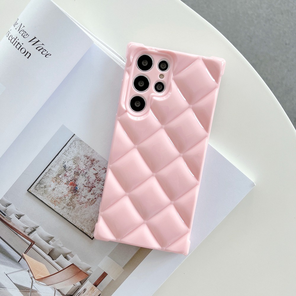 Ốp Điện Thoại TPU Mềm Họa Tiết Lưới Hình Thoi 3D Cho Samsung Galaxy S21 S22 Ultra S22+ S21 Plus