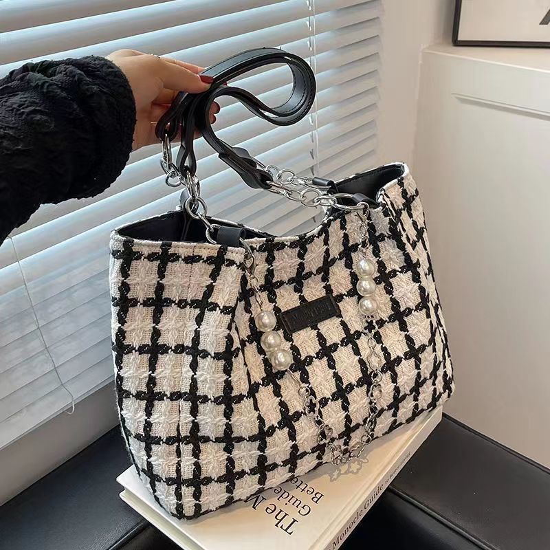 Túi Tote Đeo Dưới Cánh Tay Vải Canvas Thêu Họa Tiết Phong Cách Mới 2022 Cho Nữ