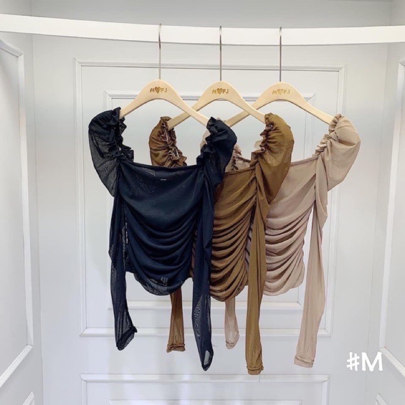 [ Mã WASTRUN4 giảm 10% tối đa 30K đơn 99K] Áo kiểu cổ vuông lưới rúm thân, mặc 2 mặt AK1501 - NhiNhi Shop | BigBuy360 - bigbuy360.vn