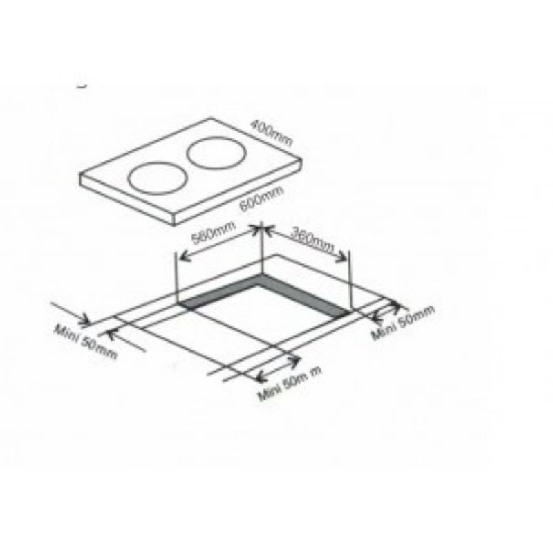 Bếp điện từ đôi Arber ABEI600 hàng cao cấp bảo hành 24 tháng