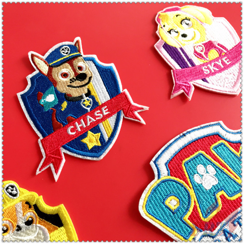 ✿ Phim Hoạt Hình:Paw Patrol Series 03 Miếng Vá Sắt ✿ 1 Sticker Ủi Thêu Hình Huy Hiệu