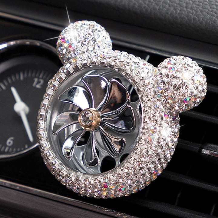 Quạt sáp thơm ô tô kẹp cửa gió điều hòa đính đá