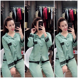 Bộ lụa mặc nhà, chất lụa Thái siêu mềm nhẹ