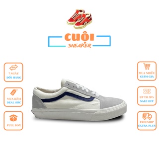 Giày thể thao nam nữ 𝗩𝗮𝗻𝘀 Vault Old Skool - Giày 𝗩𝗮𝗻𝘀 Old Skool màu xanh navy vải canvas cao cấp Full Bill Box