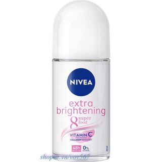 Lăn khử mùi nữ 50ml nivea extra brightening, chính hãng vov567 cung cấp.