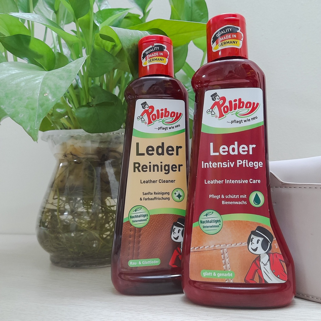 Làm Sạch Đồ Da Poliboy Vệ Sinh Giày Da, Túi Da, Làm Mới Ghế Da Ô Tô, Sofa Da 200ml Tomlige Kèm Quà Tặng