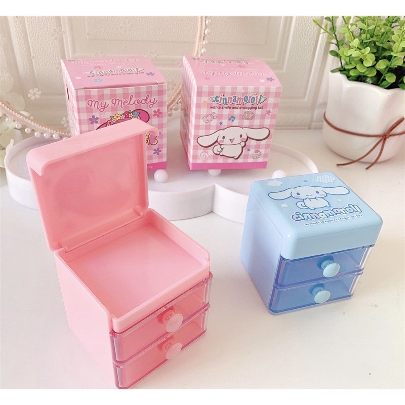 Tủ nhựa/ Hộp nhựa đựng sticker, washi tape, trang sức, vật dụng cá nhân nhiều ngăn tiên lợi, xinh xắn Tẻn Tẻn